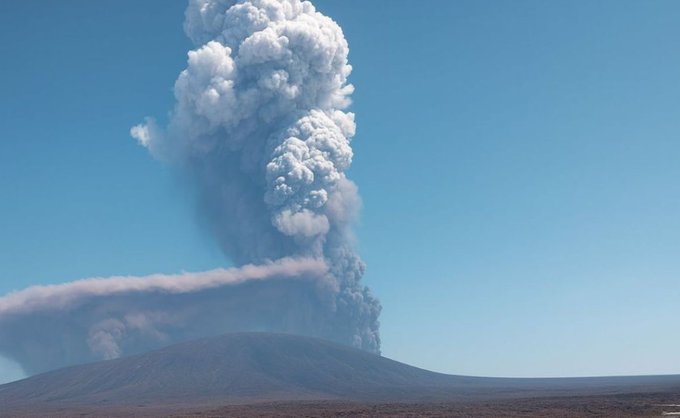 भारत की ओर बढ़ते Volcano Ash बादल का सैटेलाइट दृश्य