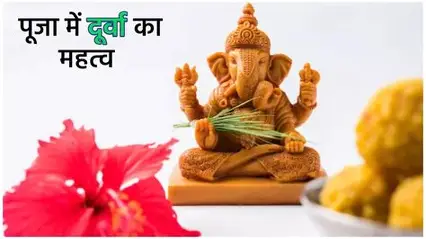 गणेश जी के पूजन में दूर्वा अर्पण की तस्वीर. Source: Social Media