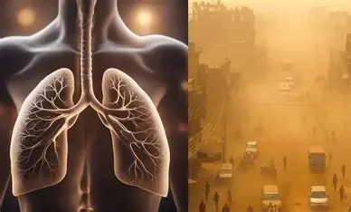 दिल्ली की जहरीली हवा और खराब Air Quality का दृश्य