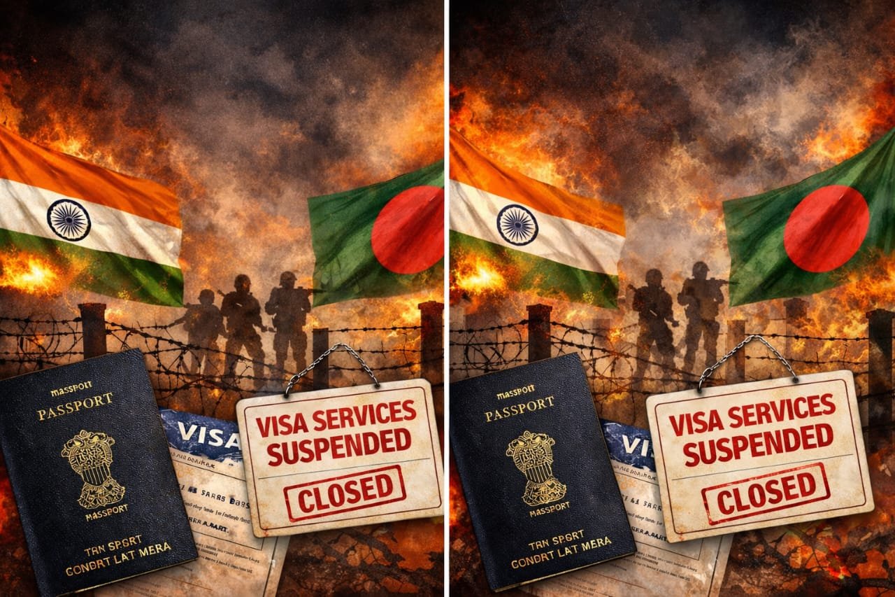 भारत-बांग्लादेश संबंधों में तनाव बढ़ा: हत्या और हिंसा के बाद वीजा सेवाएं स्थगित
