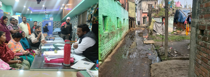 नालियों की गंदगी से सड़कों पर जलभराव