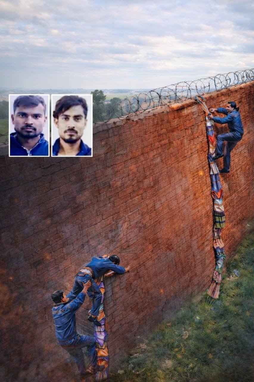 जेल प्रशासन की बड़ी लापरवाही, न्यू ईयर पार्टी के बीच 22 फीट दीवार फांदकर भागे कैदी