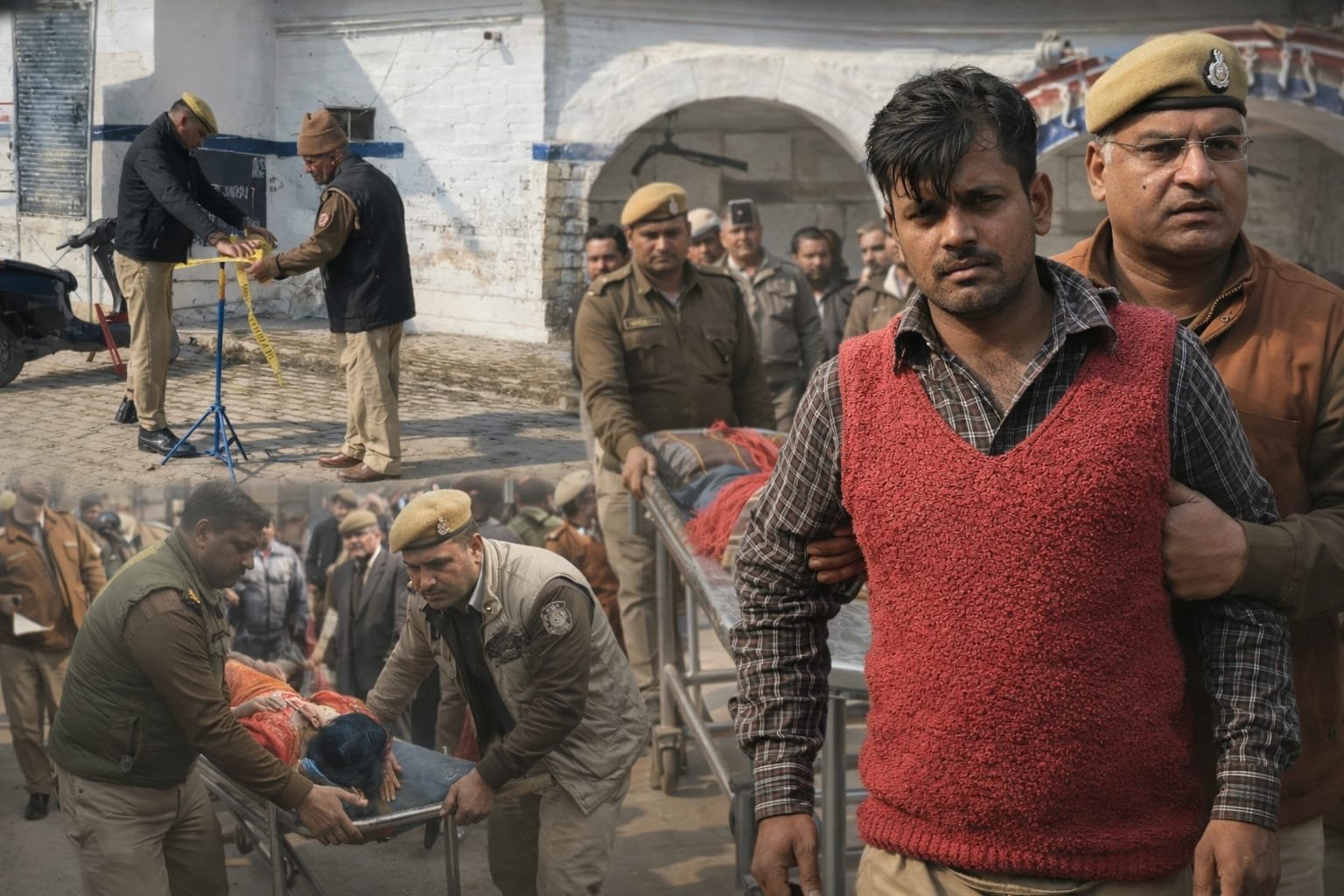 हरदोई थाने में सरेआम हत्याकांड: पति ने पत्नी को गोली मारकर मौत के घाट उतारा