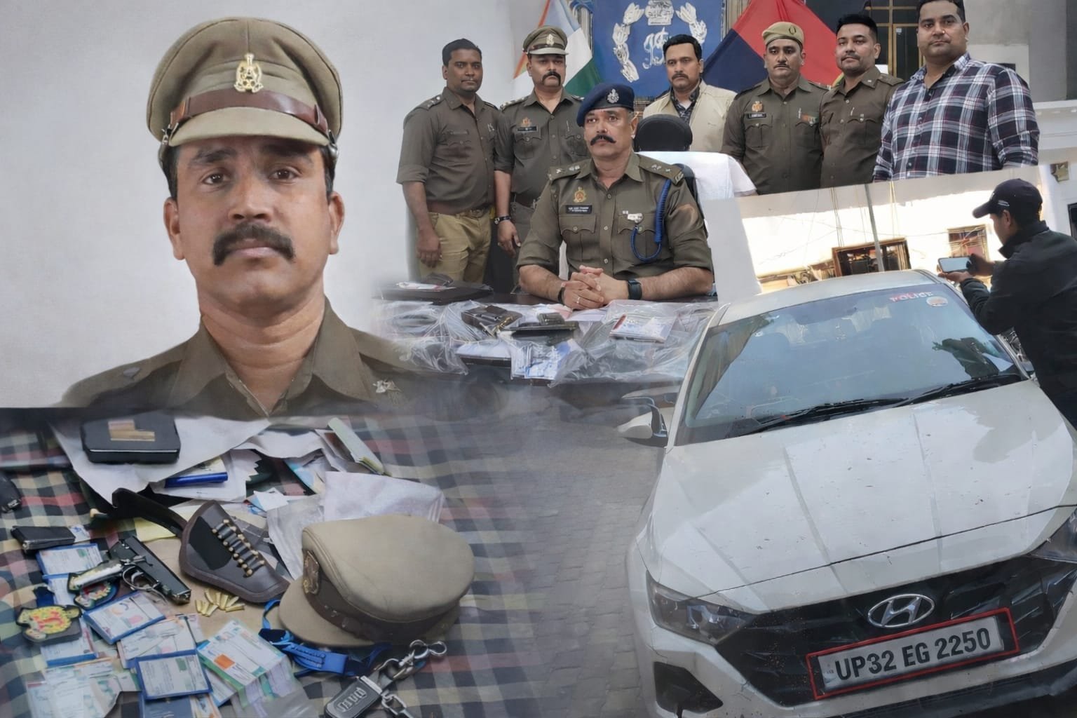 कानपुर में फर्जी दरोगा बनकर ठगी करने वाला युवक गिरफ्तार, नकली पिस्टल और सरकारी नंबर प्लेट बरामद