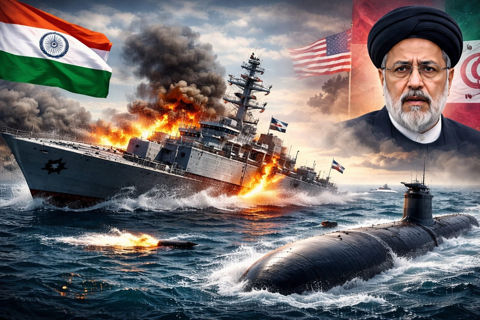 Breaking News: भारत से लौट रहे ईरानी युद्धपोत पर हिंद महासागर में हमला, अमेरिका पर भड़का ईरान