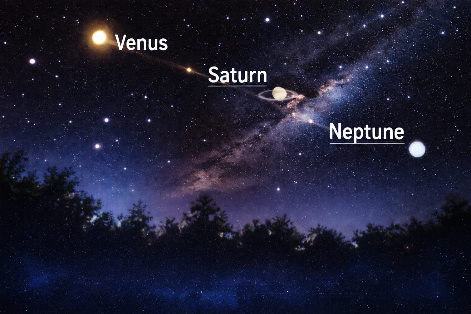 Venus Saturn Neptune alignment: आज आसमान में दिखेगा शुक्र, शनि और वरुण का अद्भुत दृश्य