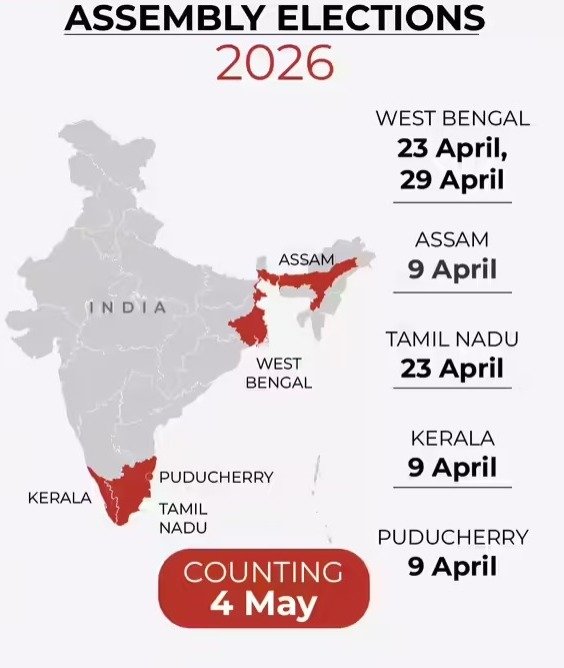 Election 2026: चार राज्यों और एक केंद्रशासित राज्य में चुनाव का बिगुल- डबल इंजन की गति कैसी ?