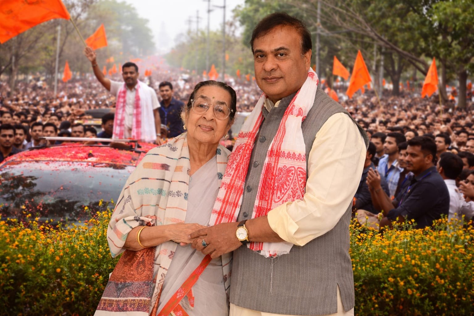 Assam Assembly Elections: मुख्यमंत्री हिमंत बिस्वा सरमा ने नामांकन से पहले माँ से लिया आशीर्वाद और विपक्ष को दिखाया शक्ति प्रदर्शन