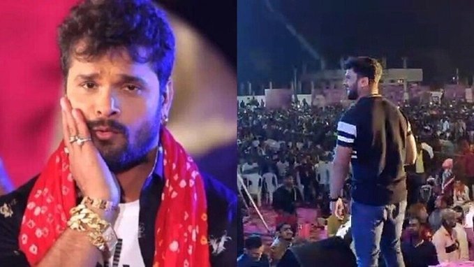 खेसारी लाल यादव के कार्यक्रम से पहले बेकाबू भीड़ से मची अफरातफरी