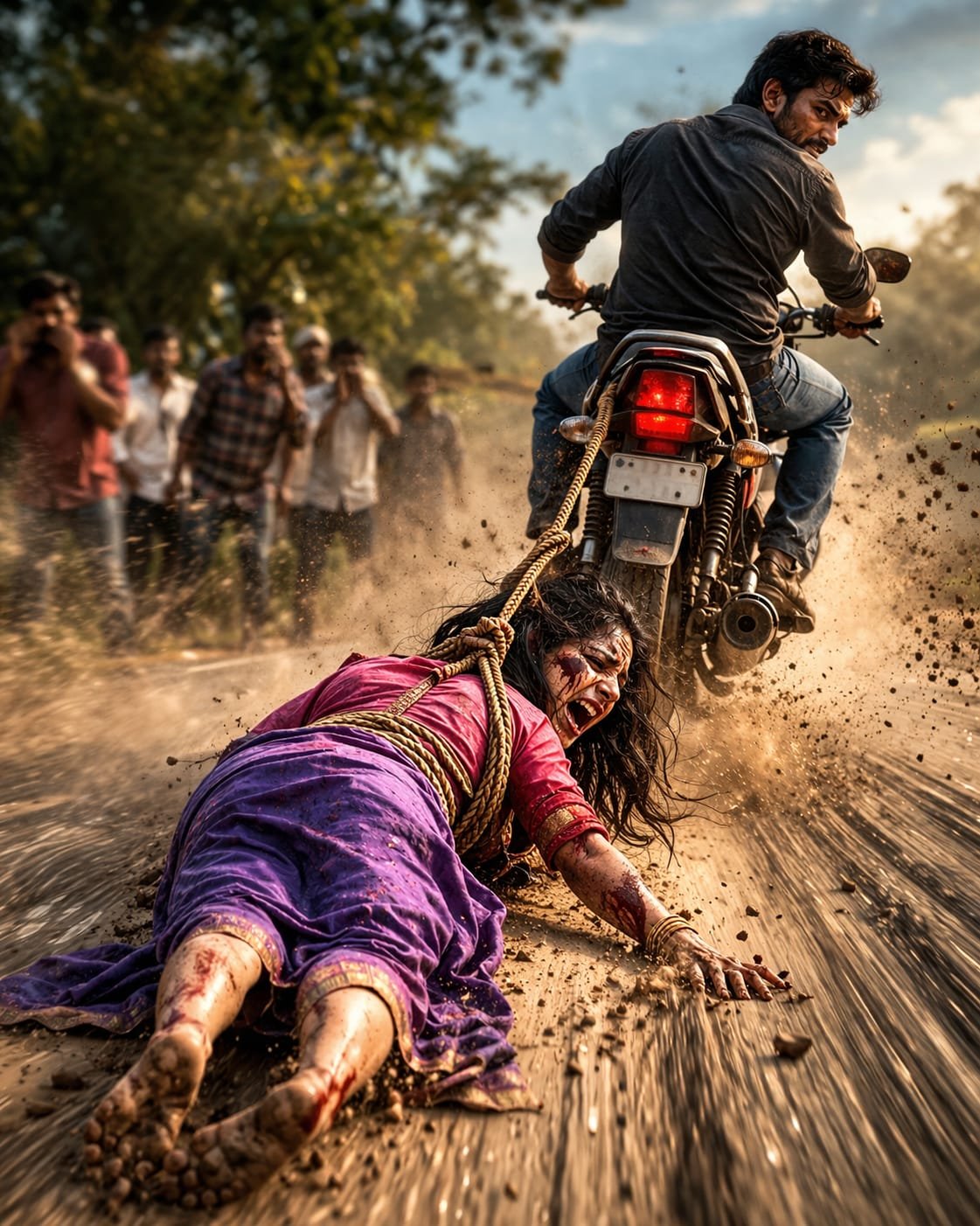 दरिंदगी की इंतहा बहराइच में तलाकशुदा पत्नी को बाइक से बांधकर घसीटा, महिला गंभीर रूप से घायल