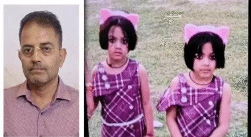 पिता ने बेटियों को मारा