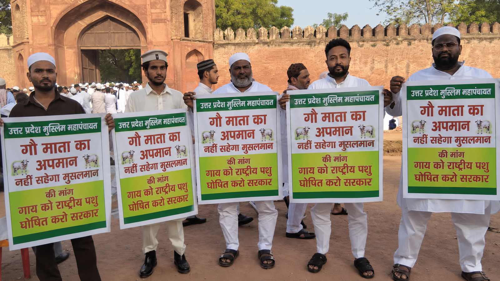 बकरीद पर ताजमहल में अदा हुई नमाज़, मुस्लिम समुदाय ने गाय को राष्ट्रीय पशु बनाने की उठाई मांग