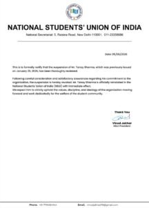 Tanay sharma NSUI: