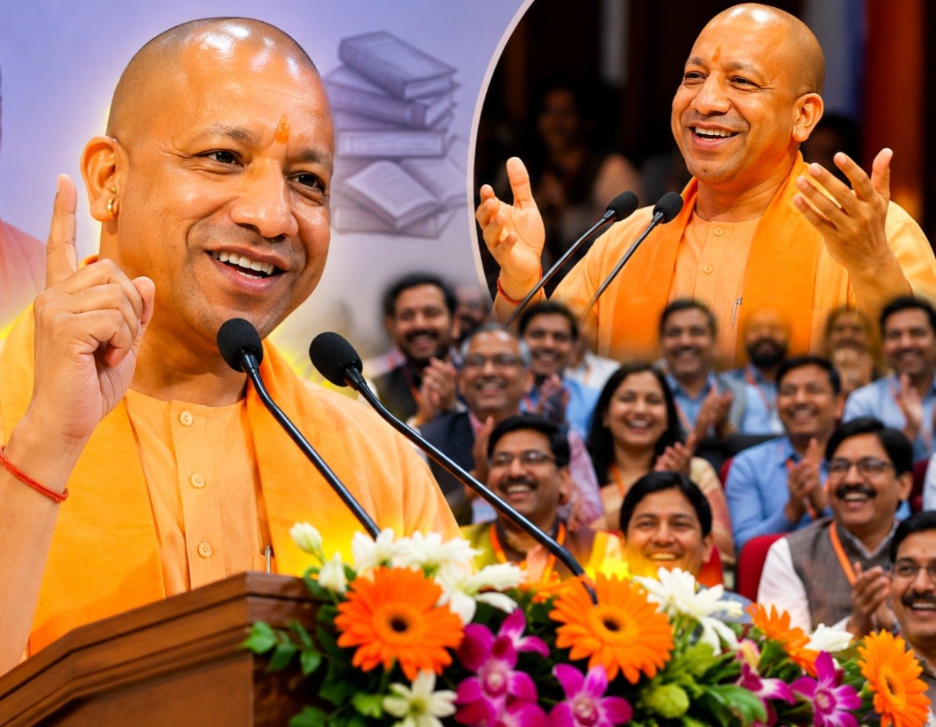 CM योगी ने त्रिवेणी कार्यक्रम में बताया अपना पसंदीदा विषय