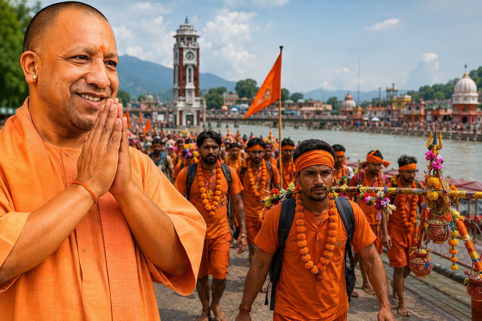 Yogi Adityanath PM: CM योगी के लिए अनोखी कांवड़ यात्रा, PM बनने की कामना लेकर हरिद्वार से निकले शिवभक्त