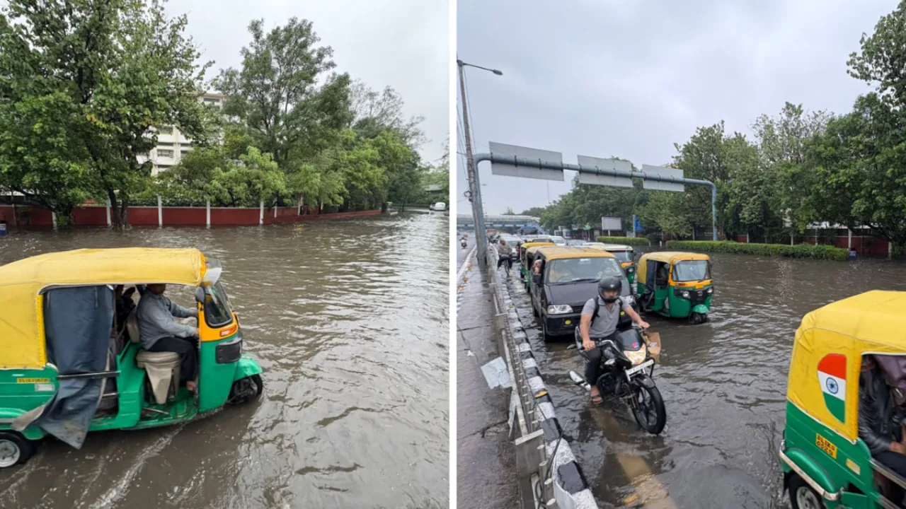 Delhi Rain: दिल्ली-NCR में बारिश का कहर, सड़कें बनीं तालाब