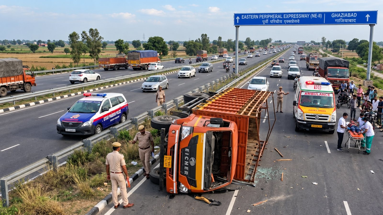 Baghpat Canter Accident: