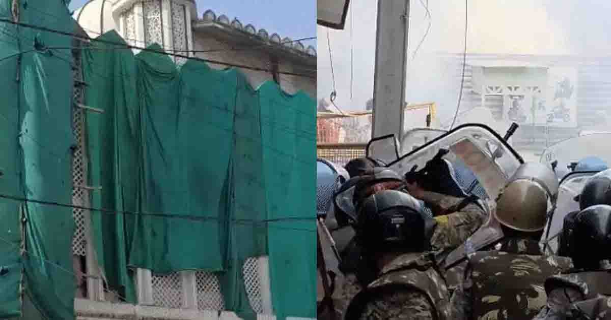 उज्जैन में प्रदर्शन के दौरान पुलिस पर पथराव