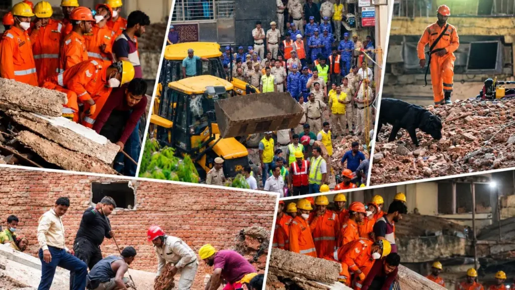Satya Niketan Building Collapsed