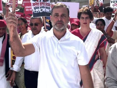 राहुल गांधी का लगातार तीसरे दिन प्रदर्शन
