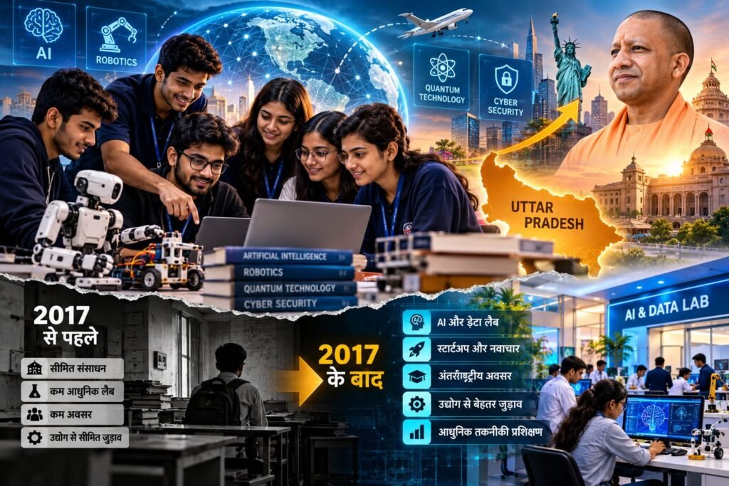 UPSIFS के 12 छात्रों का चयन आधुनिक तकनीक और नवाचार आधारित शिक्षा की दिशा में एक महत्वपूर्ण पहल को दर्शाती AI तस्वीर