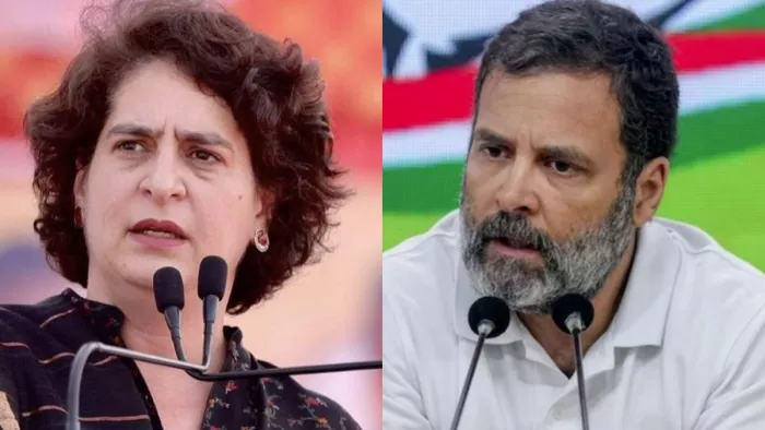 Rahul Gandhi: राहुल-प्रियंका के धरने से सियासत, BJP ने उठाए सवाल